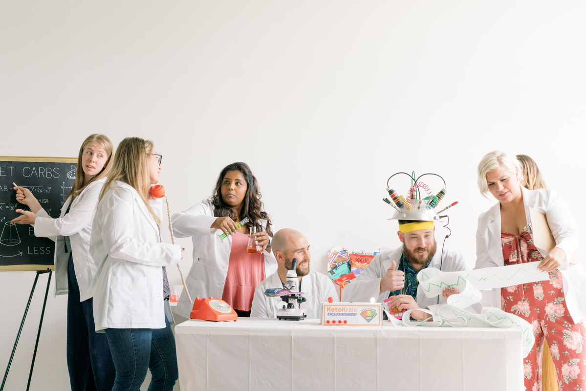 KetoKrate employees testing out keto snacks