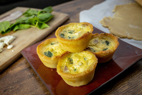 Keto Mini Bacon Spinach Feta Quiches