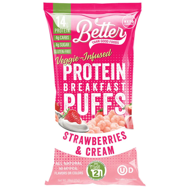 Strawberries & Cream Protein Breakfast Puffs