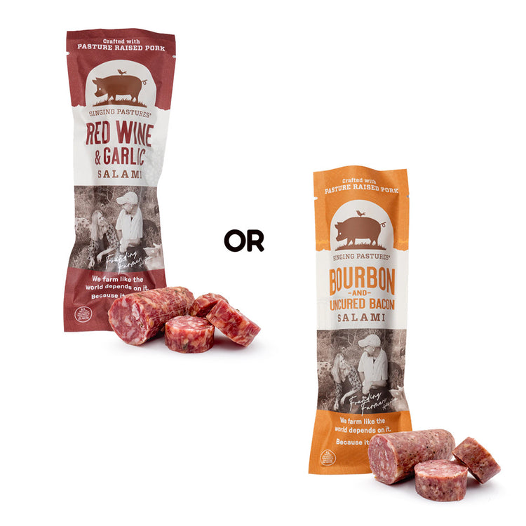 Bourbon & Uncured Bacon OR Red Wine & Garlic Salami