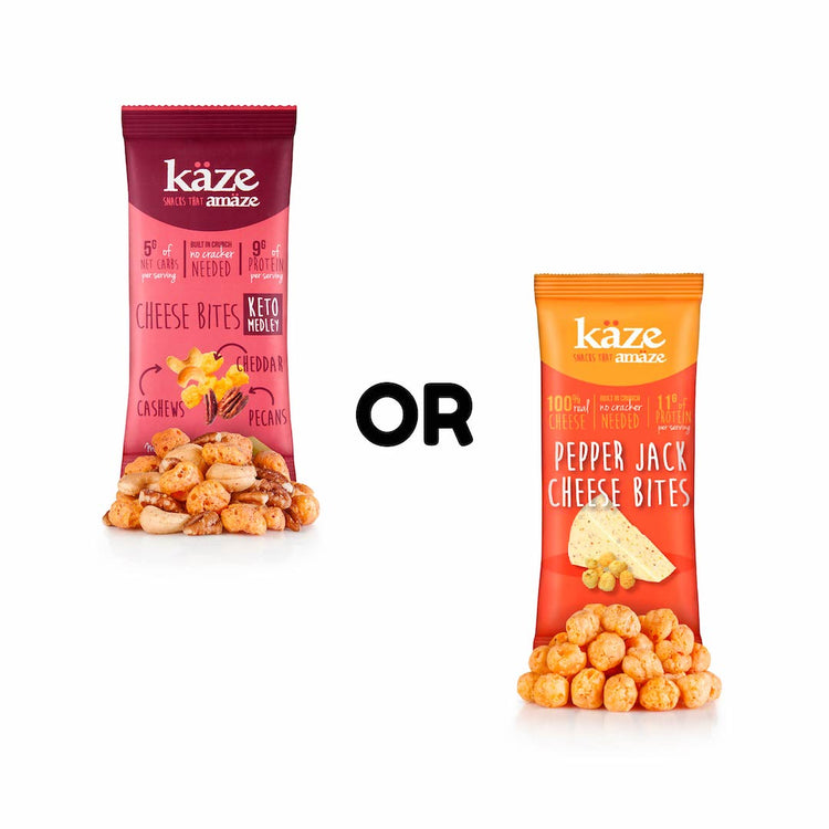 Pecan, Cashew & Cheddar Keto Medley OR Pepperjack Cheese Bites