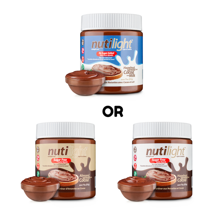 Hazelnut & Milk OR Hazelnut & Dark OR Almond & Dark Spread