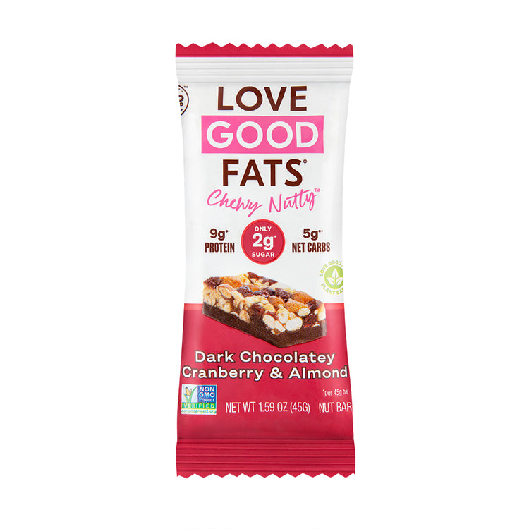 Chewy Nutty Dark Chocolatey Cranberry & Almond Keto Bar