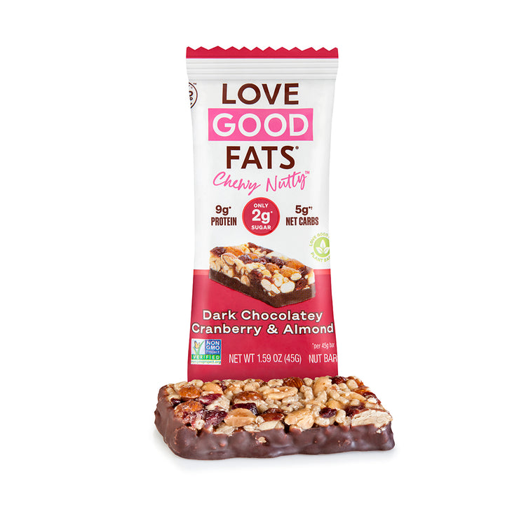 Chewy Nutty Dark Chocolatey Cranberry & Almond Keto Bar