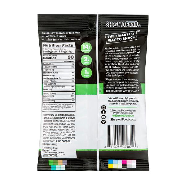 Shrewd Food - Protein Puffs - Sour Cream and Onion